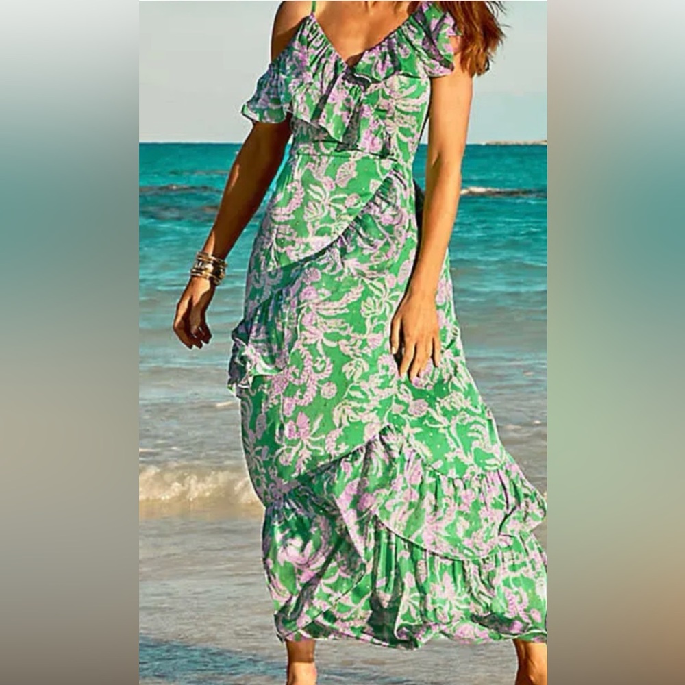 Lilly Pulitzer Rosalynn Ruffle Maxi Dress Size 4